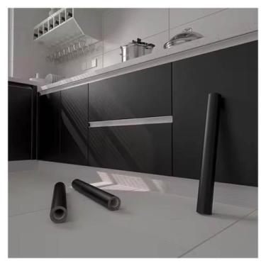 Imagem de Papel Adesivo Preto Fosco Envelopar Geladeira Fogão 2m x70cm - BG Ades