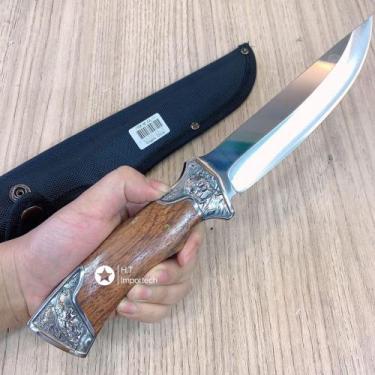 Imagem de Faca De Caça Pesca Churrasco Luxo Fulltang Inox CJL Lux - HZ, Lisa CJL
