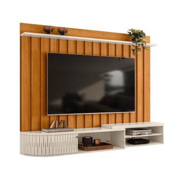 Imagem de Painel Home Suspenso TV Até 75 Polegadas 1 Porta De Correr 1 Prateleira Ímola