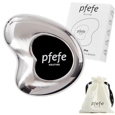 Imagem de pfefe aço inoxidável crio gua sha - gua sha ferramentas de beleza facial - metal cuidados com a pele gua sha para corpo spa rosto pescoço olho