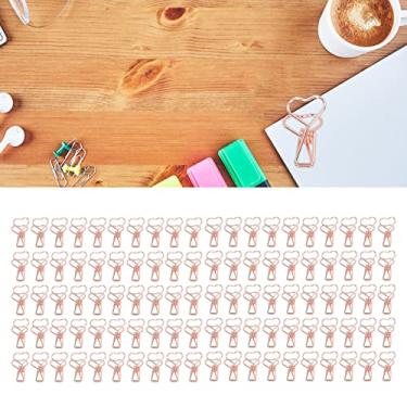 Imagem de 100 Pcs Mini Clipes de FicháRio, Clipes de FicháRio de Papel Multicolorido Em Forma de Coração para Papelada, Casa, Escola, Material de EscritóRio (Rosa ouro)