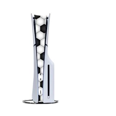 Imagem de Adesivo lateral personalizado faixa média para PS5 Slim Disc Console Center Skin Console Skin Decalque de vinil (futebol)