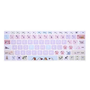 Imagem de WYGCH Capa de silicone para teclado Microsoft Surface Laptop 3 34.3 cm e 38.1 cm lançado em 2019/para Microsoft Surface Book 3 34.3 cm e 38.1 cm, protetor de teclado com estampa fofa, layout dos EUA,