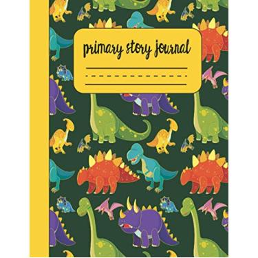 Imagem de Primery story journal: Dinosaur, primary notebook grades k-2, composition notebook dotted midline picture space, exercise book,drawing and writing .., boys, 110 story page (8.5", 11" inch)