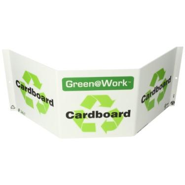 Imagem de ZING 3024 Placa verde no trabalho Tri-View, papelão, símbolo de reciclagem, 7,5 A x 20 W, projetos 12 cm, plástico reciclado