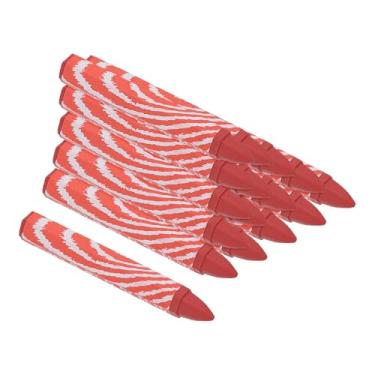 Imagem de PATIKIL Giz de cera para marcação, 50 peças de giz de cera hexagonal de 10 x 1,4 cm para madeira, vidro, cerâmica, caixas, pano, pedra, vermelho