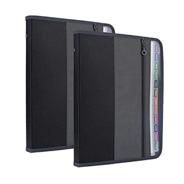 Imagem de NAFY Pastas de arquivo expansíveis, organizador de documentos com 13 bolsos com zíper, pastas de arquivo expansíveis de acordeão portátil tamanho carta A4 com etiquetas multicoloridas para material
