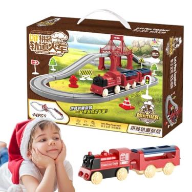 Imagem de Brinquedo de trem, conjunto de trem | Conjunto de trem modelo,Kits ferroviários com locomotivas, vagões e trilhos, atividades de aprendizagem pré-escolar para meninos e meninas com mais de 3 meses de