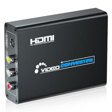 Imagem de Conversor RCA Svideo para HDMI, cabos RCA e Svideo incluídos, conversor composto AV RCA para HDMI Mezcenoy Svideo para PS1/PS2/Wii/NGC/DVD/VHS/VCR