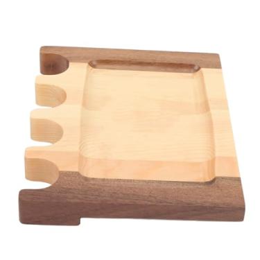 Imagem de Suporte Portátil para Taco de Bilhar, Rack de Vara de Bilhar de Madeira Maciça para Mesa Com Tamanho Mini, Design de Ranhura para Armazenamento de Giz