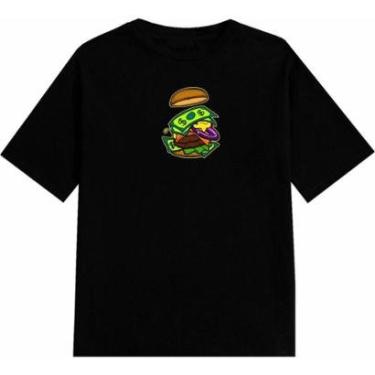 Imagem de Camiseta Manga Curta Preta Algodão Camisa Básica Estampas Variadas-Masculino