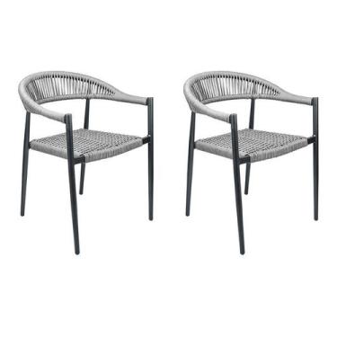 Imagem de Kit 2 Cadeiras Trancoso Base Grafite Chumbo - Rivatti