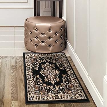 Imagem de Antep Rugs Tapete de corredor interno Oriental 2x3 tradicional medalhão Siesta (bege preto, 2' x 3")
