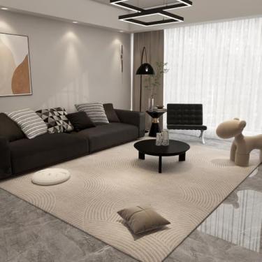 Imagem de Tapete artístico cinza marrom minimalista abstrato linha decorativa tapete grande sala de estar tapetes quarto fácil de limpar cabeceira tapete, AX021, G, 200X250CM