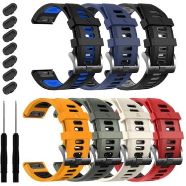 Imagem de EZMVZKU Pulseira esportiva de ajuste rápido de 22 mm para Garmin Fenix 8/8Pro de 47 mm/Fenix 7/7 Pro/6/6 Pro/5 Plus, pulseira de silicone para Forerunner 970 965 955/Approach S70/quatix 8/tactix 8 de
