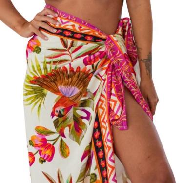 Imagem de Canga Linda em Viscose Estampada Moderna para Saída De Praia e Piscina