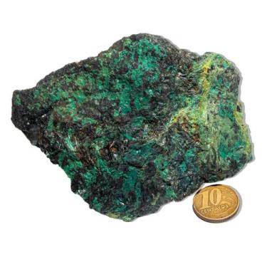 Imagem de 01 Malaquita Pedra Bruto Natural 364g 10,5cm Tipo A - CristaisdeCurvel