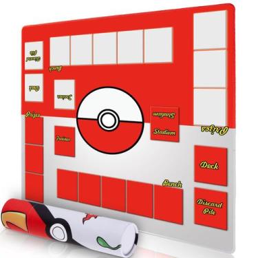 Imagem de Playmat Biouai para Jogos de Cartas Colecionáveis - Com Tubo Vermelho