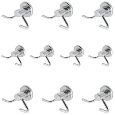Imagem de Kit 10 Cabide Duplo para Banheiro Porta Toalha Gancho Aço Inox e Alumínio Cromado Dupla Fixação