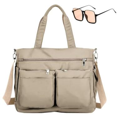 Imagem de Kit Bolsa Feminina Casual + Óculos De Sol Feminino Estilo Quadrado (AREIA)