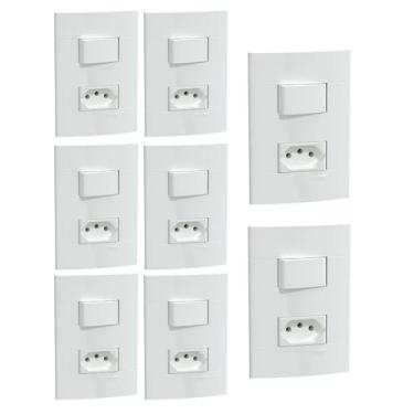 Imagem de kIT 8 CONJUNTOS DE INTERRUPTORES+TOMADA 10A 250V SCHNEIDER