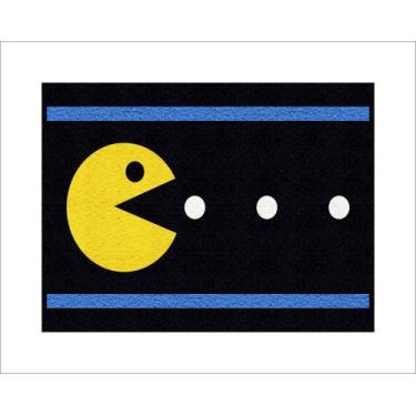 Imagem de Tapete Capacho Pacman - capacho com arte, PRETO