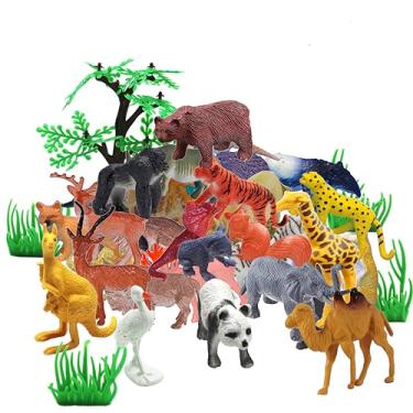 Imagem de Brinquedo de animais de plástico Safari, 53 peças, mini realistas, de vinil selvagem, zoológico, selvagem, animais de selva e brinquedos, lembrancinhas de festa para meninos e meninas, crianças, floresta, animais pequenos, brinquedo, enfeite de cupcake