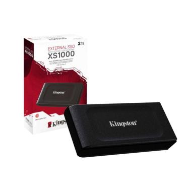 Imagem de SSD Externo 1TB Kingston XS1000 - Portátil - USB 3.2 - 1050MB/s - Preto - SXS1000/1000G