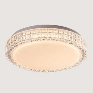 Imagem de Plafon Redondo de Cristal Acrílico Branco 28cm Led 20W 3 em 1 Bivolt
