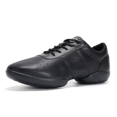 Imagem de OLORA Cheer Shoes Tênis de líder de torcida, leve, confortável, dança, atlético, treinamento, competição, líder de torcida, Clássico/Solado dividido/Preto, 15
