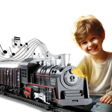 Imagem de Trem De Brinquedo Pista Ferrorama Criança Menino Menina Com Som Luz Premium