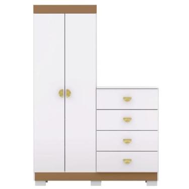 Imagem de Comoda Roupeiro 120 cm 2 Portas CRIS 20034 Branco Camarim VLR - Milani