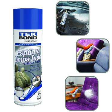 Imagem de Espuma Limpa Tudo Tek Bond Aerosol Carro Casa 400ml 370g