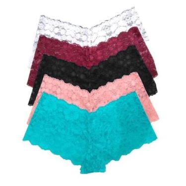 Imagem de Calcinha Caleçon Renda Tanga Luxo Short Calesson Sexy Feminino Confort