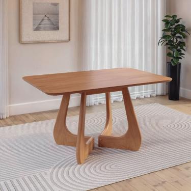 Imagem de Mesa de Jantar Retangular 4 Lugares 140x90cm Paineira Cabecasa Madeiramadeira