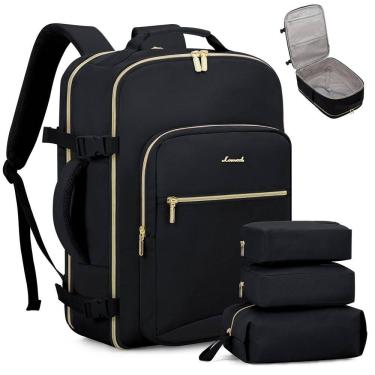 Imagem de Mochila de viagem LOVEVOOK 40L com mochila para laptop de 17" preta