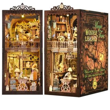Imagem de ETKVR Book Nook Kit, Book Nook Kits for Adults DIY Booknook Model Build, DIY 3D Wooden Puzzle Bookend Booknook Bookshelf Insert Miniature Dollhouse Kit for Home Decoration