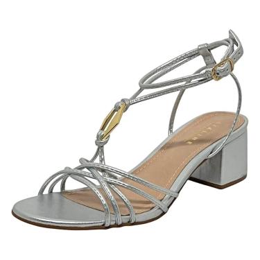 Imagem de Sandália Feminina Salto Elegante Enfeite Metalico Lia Line