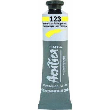 Imagem de Tinta Acrílica Corfix 37ml G1 - 80037, 123 - AMARELO CADMIO