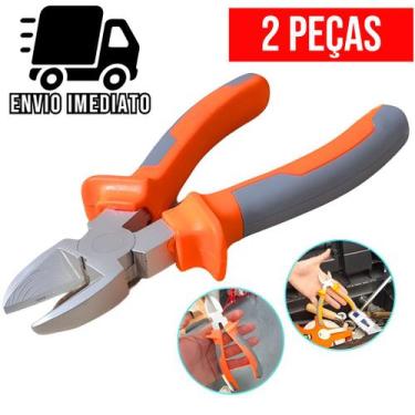Imagem de Kit 2 Alicate De Corte com 6" Polegadas Para Fios Cabos Arames Uso Pro