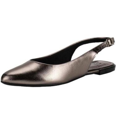 Imagem de Sapato Feminino Moleca Mule Salto Baixo Bico Fino, 36, Grafite