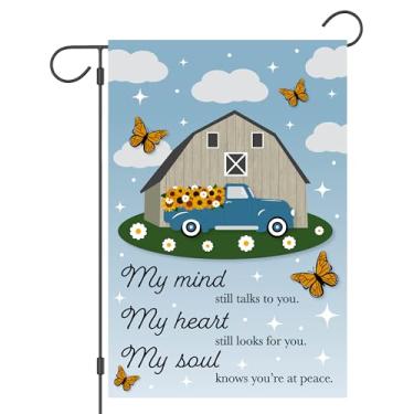 Imagem de My Heart Still Looks for You Bereavement Garden Flag – Sympathy Yard Decor – Bandeira dupla face de 30 x 45 cm com citação de lembrança sincera – Presente memorial perfeito para a perda de um ente