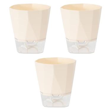 Imagem de Bothyi 3 peças de regar a planta auto -rega do suporte de plantador com orifício de drenagem vaso de panela colecionável para mesa da fazenda mesa de quarto, 12.5 Cm Branco
