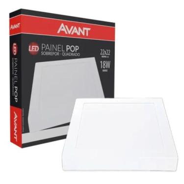 Imagem de Painel Plafon LED Sobrepor Quadrado 18W Biv Luz Branca Avant - 000196