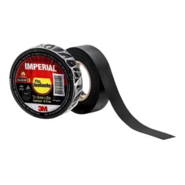 Imagem de Fita isolante antichama 18mm x 20 metros preta imperial 3m