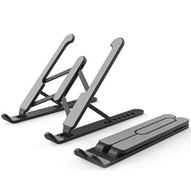 Imagem de Suporte portátil para laptop com alturas ajustáveis para área de trabalho ventilada suporte de resfriamento dobrável para suporte de notebook (cor: B) (A)