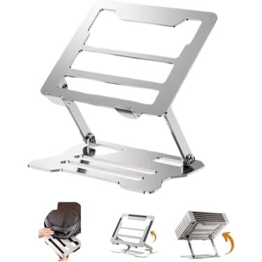 Imagem de Suporte Ajustável de Alumínio para Notebook – Dobrável, Ergonômico – Compatível com MacBook, iPad, HP, Dell, Lenovo Até 17 Polegadas