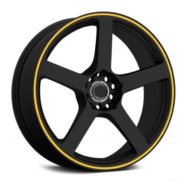 Imagem de Faixa Refletiva De Roda Para Carro Aro 14 Ao 22 5Mm Amarelo