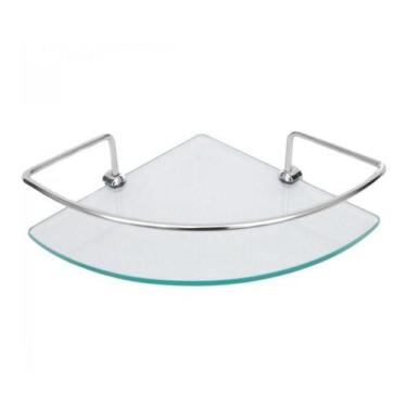 Imagem de Porta Shampoo Canto Vidro Incolor Organizador Para Banheiro / Acessóri