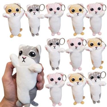 Imagem de KIT 12 Chaveiros Gatinho Pelúcia Lembrancinha Presente 16cm - MultiA, 